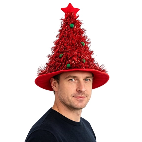 Mineart Men Festive Xmas Party Headwear Non Woven Christmas Tree Hat