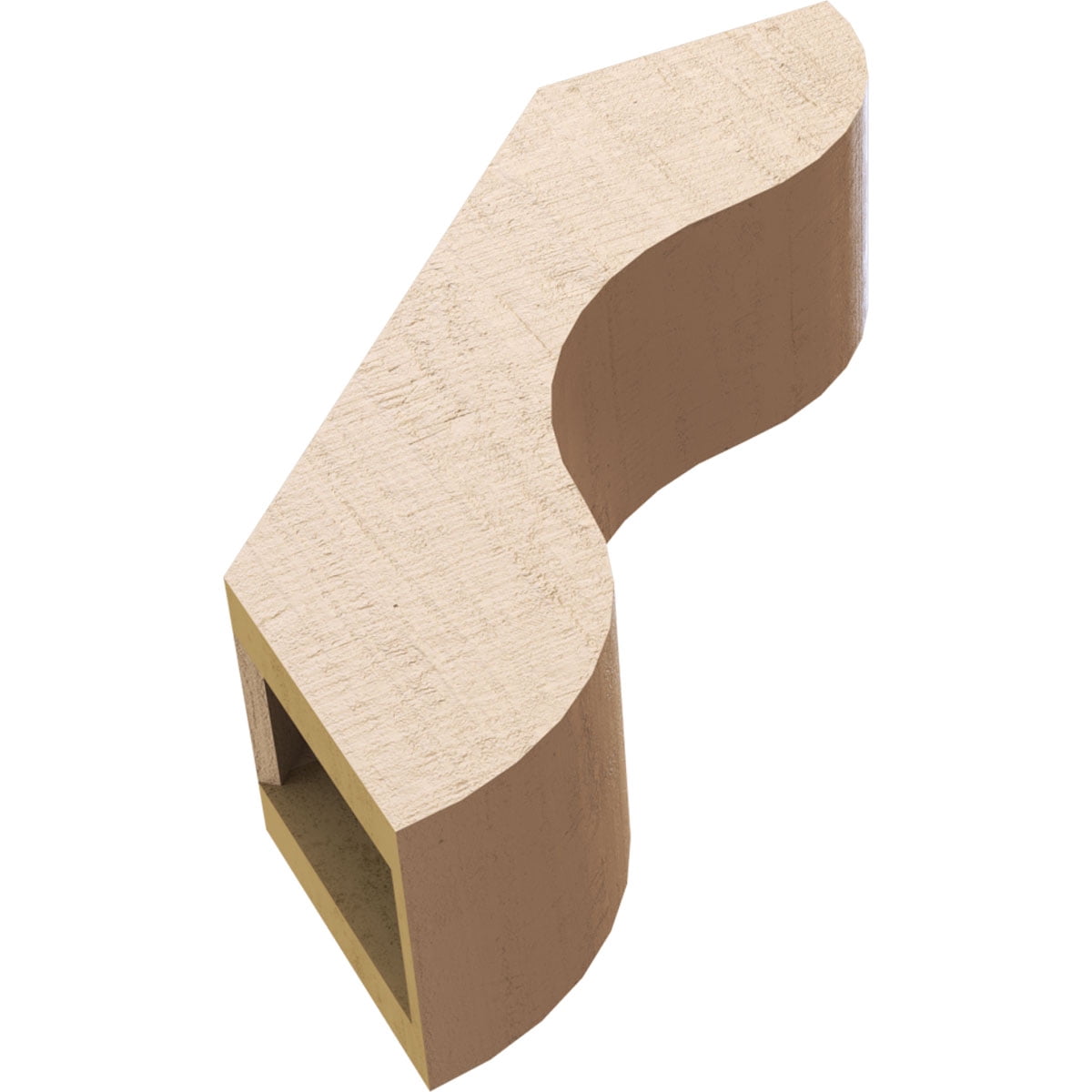 Ekena Millwork 5"W x 16"D x 16"H Carmel Rough Cedar Woodgrain TimberThane Knee Brace, Primed