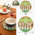 thumbnail image 3 of FREEAMG Easter Eggs and Bunnies Trivet Pot Holder,Round Woven Potholders Set 2PCS-Braided Hot Pads - Coasters - Table Mats for Cooking and Baking427, 3 of 7