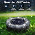 thumbnail image 3 of 4 Pack Solar Mini Ground Lights Outdoor - 8 LED Disc Lights with Flat Design IP44, Solar-Powered Pathway Lights for Garden, Lawn, Patio, Yard, Path & Landscape ( Cool White), 3 of 7