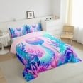 thumbnail image 3 of Manfei Cartoon Mermaid Girl Bedding Comforter Set 2pcs,Ocean Princess Twin Comforter Sets Microfiber,Kawaii Sea Animal Breathable Bedding Set,Ultra Soft Home Decor,Reversible, 3 of 8