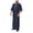 A-Navy760, variant on JAJAHO Mens Thobe Arab Robe Casual Loose Fit Half Sleeve Retro V Neck Abaya Pocket Ankle Length Kaftan For Men