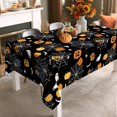 thumbnail image 3 of Halloween Pumpkins Tablecloth Waterproof, Boo Bats Black Table Cloth Rectangle Stain Resistant, Washable Table Cover for Home Kitchen Dining Party Decoration (60×84 inch), 3 of 6