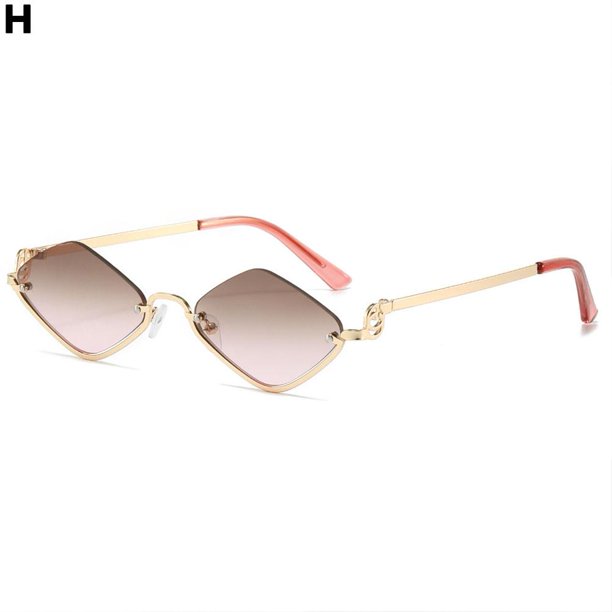 Nuevas gafas de sol de protección solar de media montura con forma de diamante, de metal, para mujer, de moda europea y americana, con montura pequeña, de alta gama.