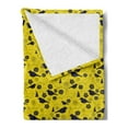 thumbnail image 2 of Yellow Bird Soft Flannel Fleece Throw Blanket, Bicolour Design Pattern of Silhouette Style Avian and Flower Petals, Cozy Plush for Indoor and Outdoor Use, 50" x 70", Yellow Indigo, by Ambesonne, 2 of 5