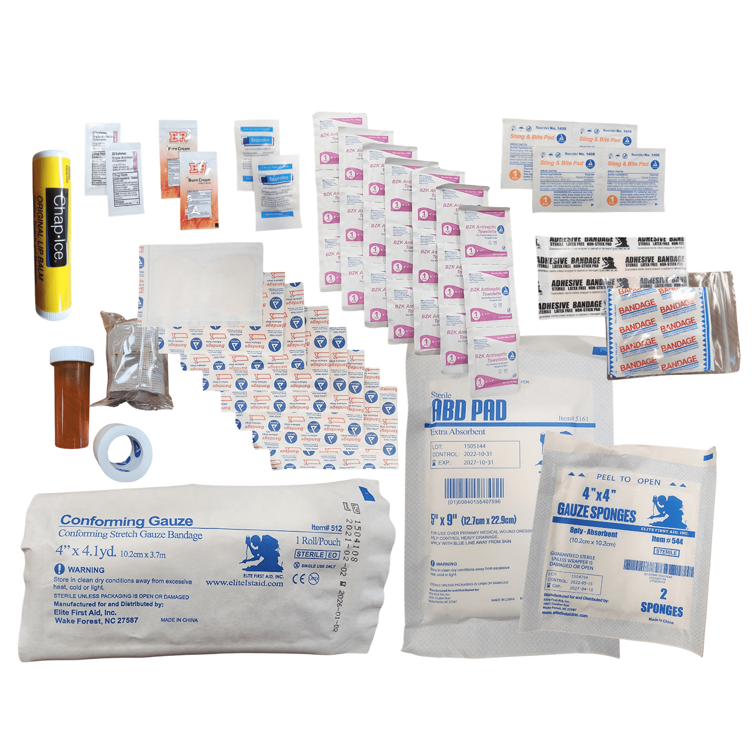 Military Outdoor Clothing Never Issued Olive Drab Zippered General Purpose First Aid Kit With Strap And First Aid Supplies