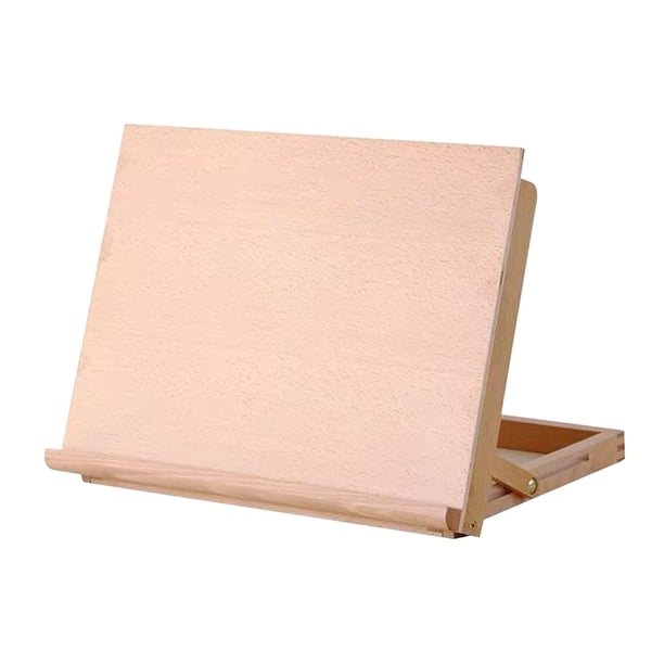 Tablero de dibujo de madera Estantería de sobremesa Bloc de dibujo portátil Caballete de mesa Dibujo Pequeño 43x32cm