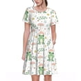 thumbnail image 1 of Disketp Frog and Mushrooms para Vestido de Manga Corta para Mujeres, Vestidos de Verano para Mujeres, Casual y Holgado para la Playa, 1 of 6