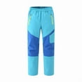 thumbnail image 2 of HAOTAGS Teen Boys & Girls Windproof Fleece-Lined Ski Pants(5-15), Waterproof, Warm Soft-Shell Hiking & Snow Trousers Blue 6 Years, 2 of 6