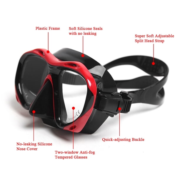 Silicone Menores de Buceo Fog para Mujeres snorkel Gafas de Buceo de Dos Ventanas Gafas de Natación de Natación Lente de Vidrio Templado de Silicona Marco de PC flexible