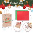 Small Christmas Gift Bag with Wrapping Tissue, Holiday Kraft Paper Bag
