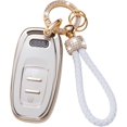 thumbnail image 1 of LAICAIW for Audi Key Fob Cover, Key Case Shell Compatible with Audi A4 A5 A6 A7 A8 Q5 S5 S7 3-button Smart Key Protector, 1 of 6