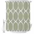thumbnail image 2 of Sage Green Abstract Waterproof Fabric Shower Curtain,Modern White Geometric Twisted Art Waterproof Fabric Shower Curtain for Bathroom Curtains Bathtubs Shower Curtains with 12 Hooks Stall 48x72in, 2 of 8