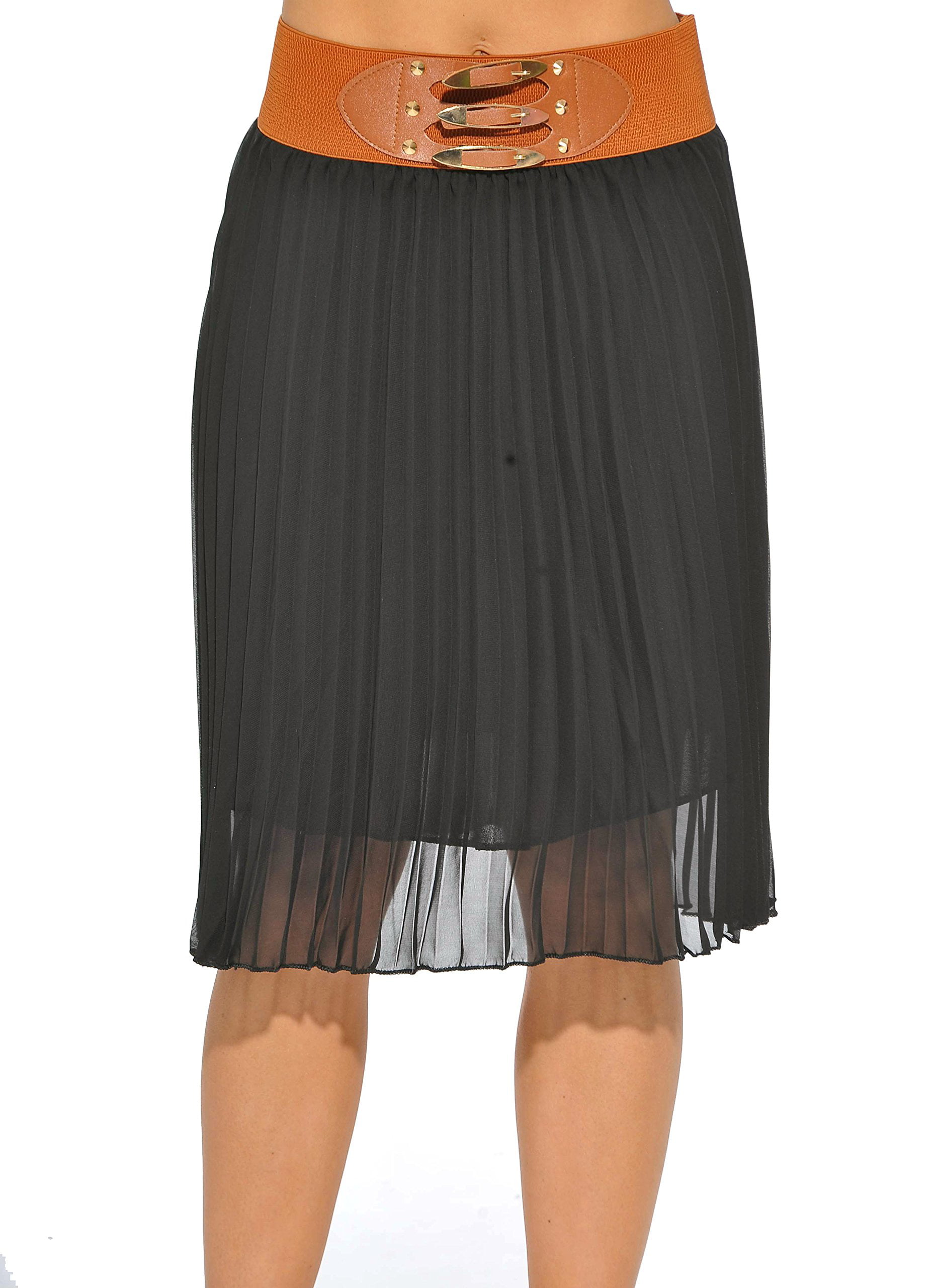 Just Love Skirts / Pleated Skirt (Black, Large) - Walmart.com