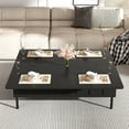 thumbnail image 2 of Tcbosik Lift Top Coffee Table with Storage, 43.3" Center Table with Foldable Tabletop, Hidden Compartment and 2 Drawers for Living Room, Space Saving, Black, 2 of 10