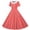 Red, variant on YHAJDS Girls Plaid Summer Dress Plaid Print Short Sleeve Peter Pan Collar Button Down Smocked Waist Dance Dress Size 5-14 Year