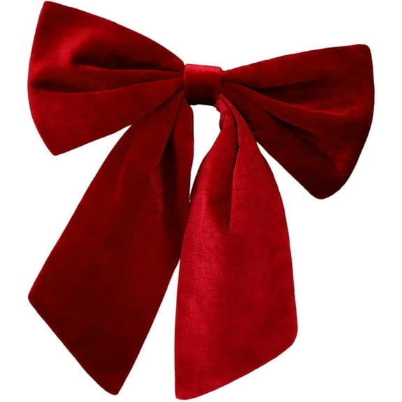14.2" Large Velvet Christmas Bows – 3D Decorative Bowknot Ornaments for Tree, Wreath, Garland, Door, Fireplace & Wedding Décor, Elegant Holiday Bow Decoration Supplies Indoor Outdoor (Wine Red)