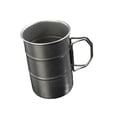 thumbnail image 3 of Taza de camping de acero inoxidable con agarre cómodo, accesorio de fotografía, decoración suave para el hogar. Mango plegable de 360 ml., 3 of 9
