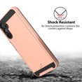 thumbnail image 3 of TJS for Samsung Galaxy A14 5G Phone Case, with Tempered Glass Screen Protector, Dual Layer Brushed Finish Hard Inner Layer Armor Cover for Galaxy A14 5G (Rose Gold), 3 of 5