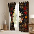 thumbnail image 3 of Homewish Halloween Skull Blackout Curtains, Boho Floral Mushroom Curtains Pack of 2 (42x84 Each), 3 of 5