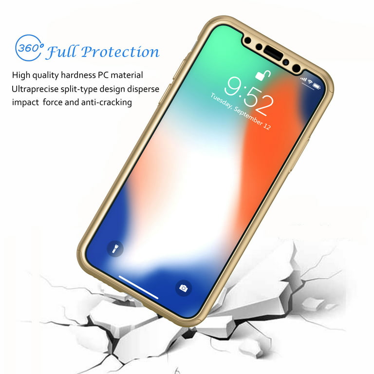 padle Følelse snemand Cases for Apple iPhone XS Max / iPhone XS / iPhone XR / iPhone X, Njjex  Ultra Thin Hard Slim Case Full Protective With Tempered Glass Screen  Protector Case Cover -Rose Gold - Walmart.com