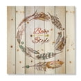 thumbnail image 3 of Designart 'Wreath Of Ethnic Beige Boho Feather' Bohemian & Eclectic Print on Natural Pine Wood, 3 of 5