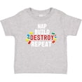 thumbnail image 3 of Inktastic Nap Build Destroy Repeat with Colorful Building Blocks Boys or Girls Baby T-Shirt, 3 of 5