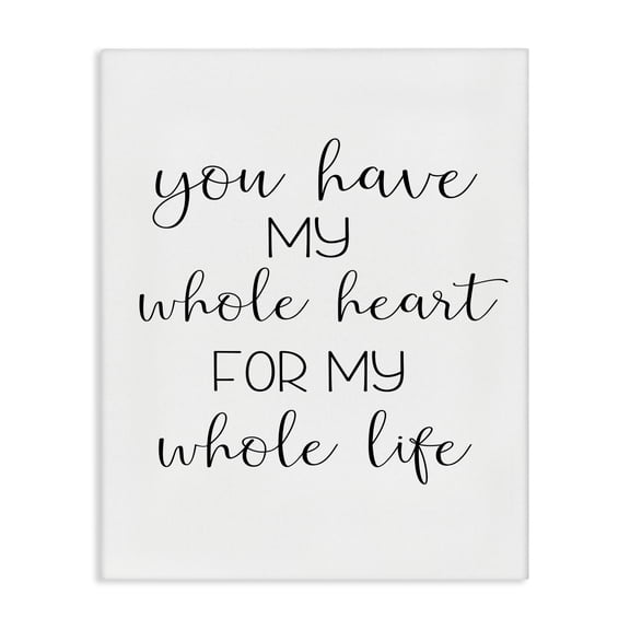 Stupell Industries Traditional Whole Heart For Life Canvas Art, 16 x 20, by Ashley Calhoun