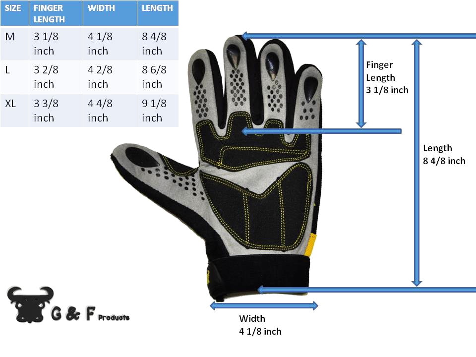 G & F Hyper Grip Non-Slip High-Performance Work Gloves, Size Extra Large