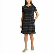 Ellen Tracy Ladies' V-Notch Dress, Black Combo XL