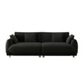 thumbnail image 4 of Aukfa 87" Modern Comfy Sofa, Upholstered 3 Seater Couch for Living Room, 4 Pillows, Teddy Fleece Black, 4 of 7