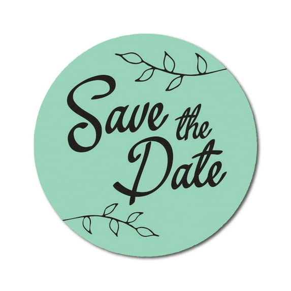 Darling Souvenir DIY 45 Pcs Mint Green Leaf Vines Save The Date Stickers Round Envelope Seal-1.6 Inches