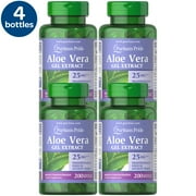 4 Pack - Puritan's Pride Aloe Vera Extract 25 Mg Softgels, 200 Count