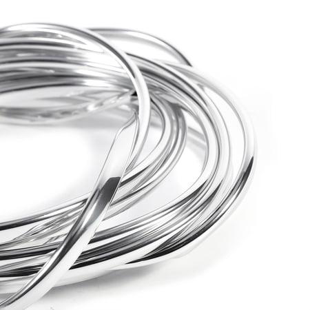Riousery 4M Auto Car Interior Door Grille Molding Trim Flexible Decoration Styling Strip Silver U-Shape 4x6mm (13.1 ft / 4M)