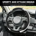 thumbnail image 3 of Car Steering Wheel Cover, 14.5-15 Inch Carbon Fiber Leather Elastic Car Steering Wheel Protector, Anti-Slip Steering Wheel Soft Cover Mats, Auto Accessories for Vehicles, White, 3 of 10