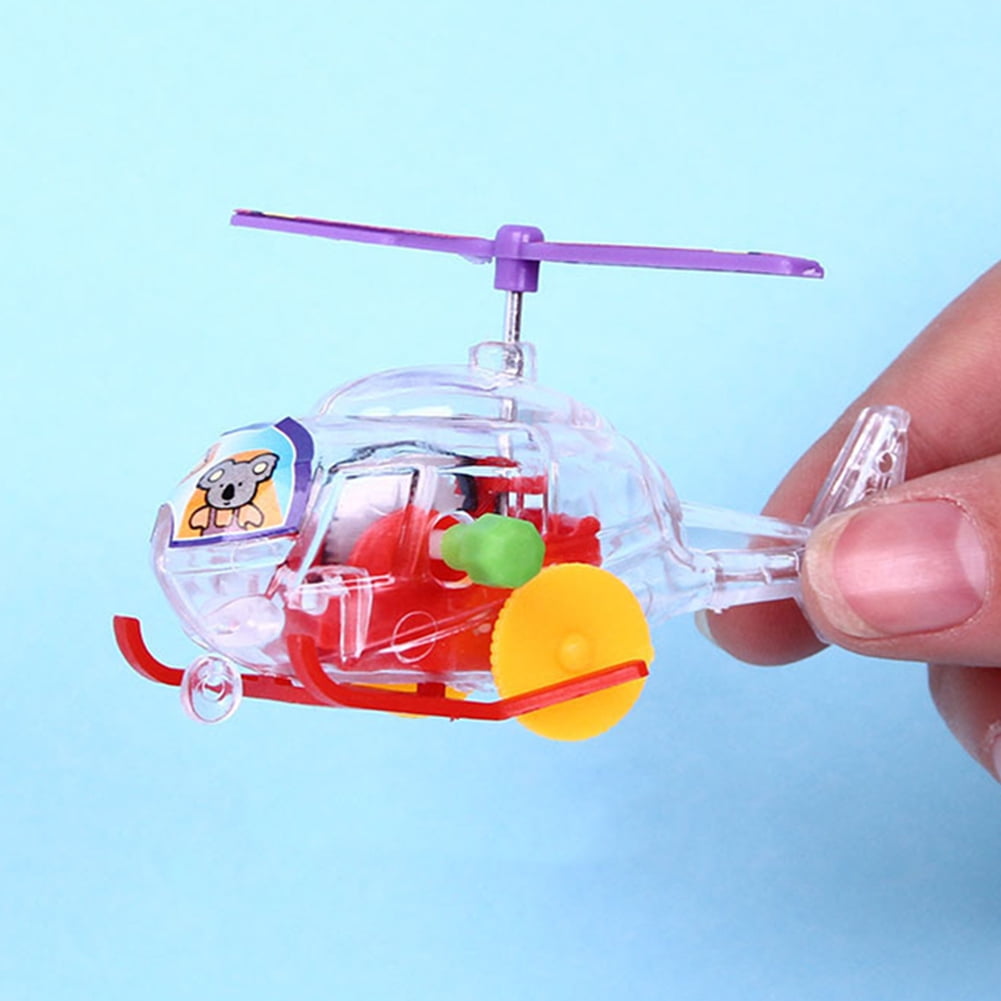 EB_ Transparent Mini Simulation Airplane Outdoor Wind Up Clockwork Toy Kids Gift 