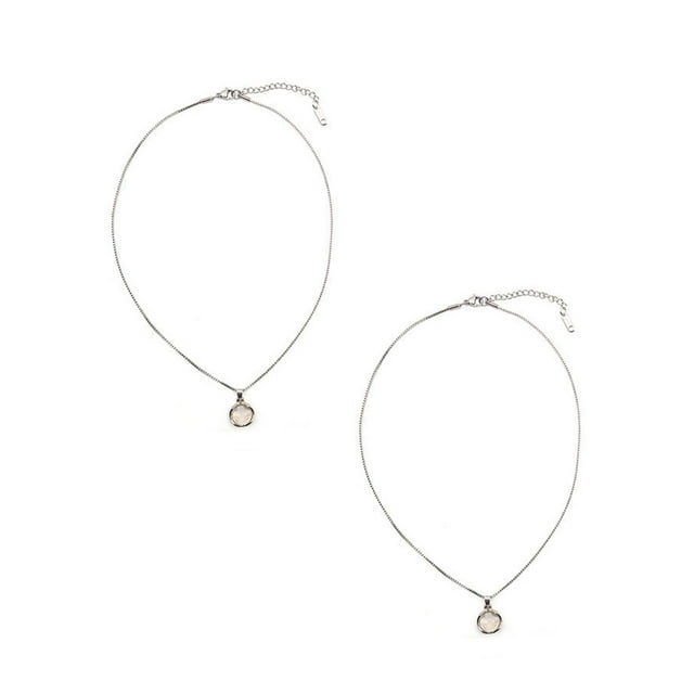 TureClos 2Pcs Geometric Pendant Necklace Chains Fashion Necklaces Neck Decor Adjustable Decorations Jewelry for Dating Jewelries