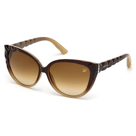 Swarovski - Women's Delicious Cat Eye Dark Brown And Beige Sunglasses ...