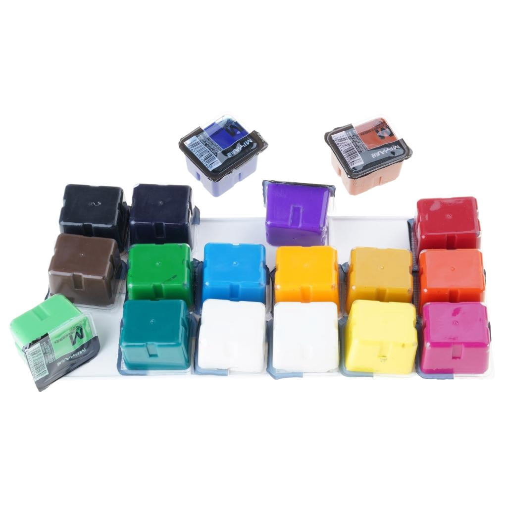Giaone Vibrant Gouache Watercolor Paint for Case with Palette 30 ml for Child 18C