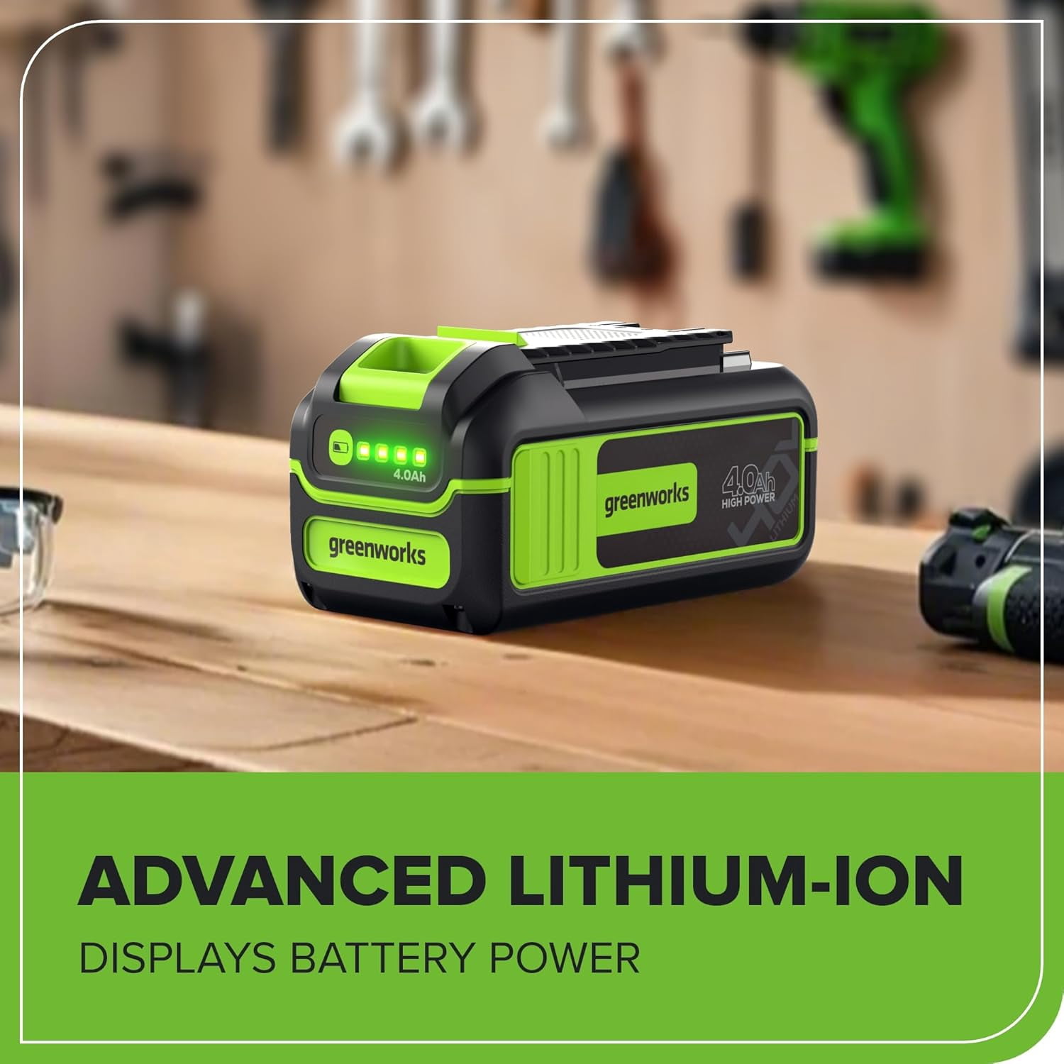 Greenworks 40V 4.0Ah Lithium-Ion High-Power Battery(Genuine Battery / 75+ Compatible Tools)