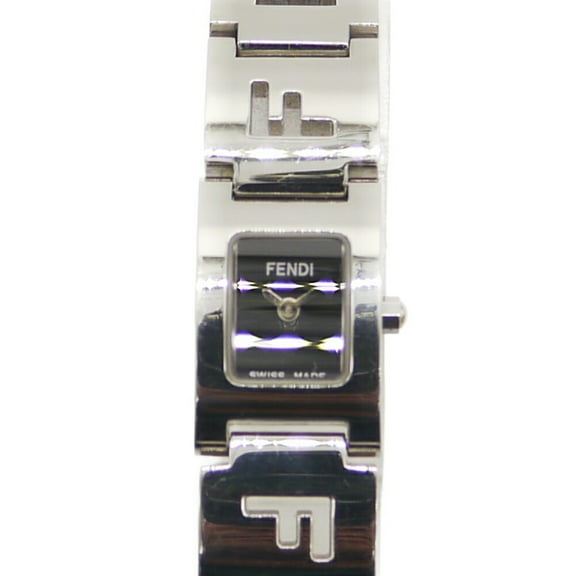 Pre-Owned FENDI 3150L Square Quartz Watch with Black Dial for Women