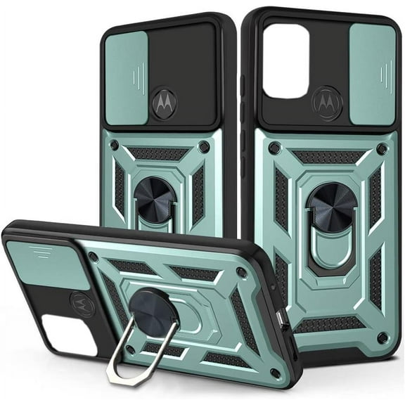 Case for Motorola Moto G Stylus 5G (Not 4G) with Slide Camera Cover,Military Grade Heavy Duty Protection Phone Case Cover with Magnetic Ring Kickstand for Motorola Moto G Stylus 5G SJ Green