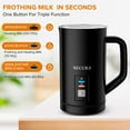 Secura Milk Frother, Electric Milk Steamer Stainless Steel, 8.4oz/250ml