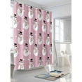 thumbnail image 3 of Pink Christmas Snowman Shower Curtain Set, Waterproof Shower Curtains for Bathroom, Winter Xmas Snowflake Cute Washable Fabric Cloth Bath Curtain for Bathtub Decoration with Hooks 60x72 Inches, 3 of 6