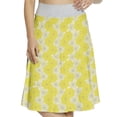 thumbnail image 1 of Women's Yellow Oriental Vibrant Flowers A-line Printed Skirt Casual Wear, L, Yellow Cream, by Ambesonne, 1 of 1