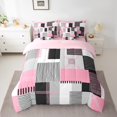 thumbnail image 2 of Erosebridal Geometric Stripe Bedding Queen Size,Rectangle Lines Comforter Sets with Sheets,Patchwork Decor,Reversible,Lightweight,7 Pieces, 2 of 5
