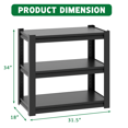 thumbnail image 5 of UBesGoo 3-Tier Metal Aquarium Stand 40-50 Gallon Adjustable Fish Tank Stand Rack Shelf Black, 5 of 11
