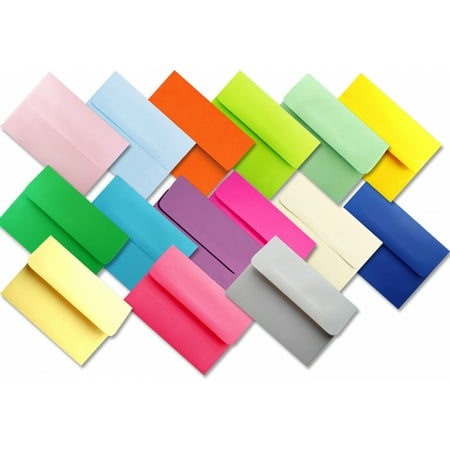 Invitation Envelope Size (Assorted Multi Color 25 Pack A2 Envelopes for 4-1/8