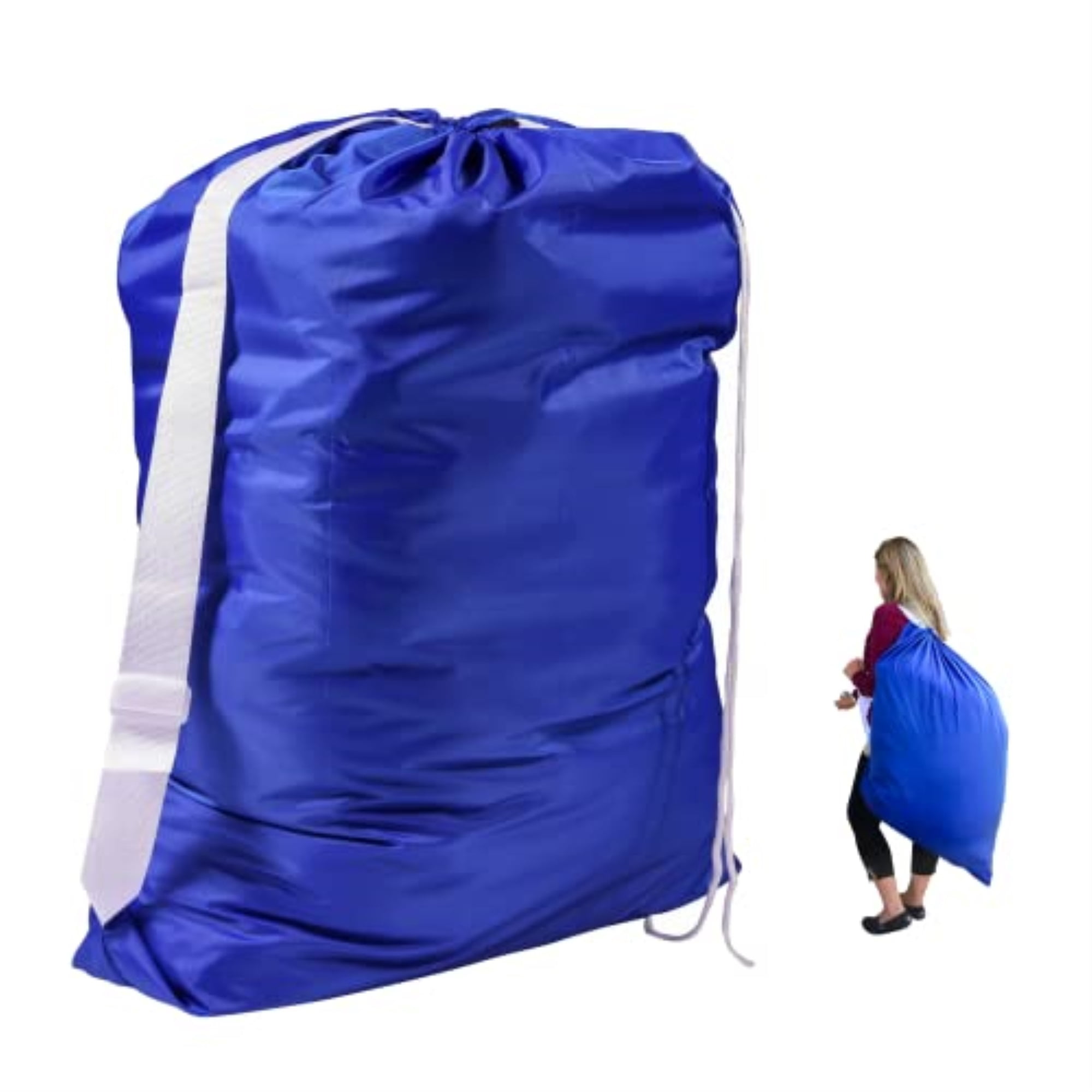 Blue Heavy Duty Laundry Bag For Travel Essentials 30 40 Nylon XL