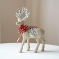 thumbnail image 2 of chaungfeng Sparkling Mini Deer Ornament, Flocked Glitter Design, for Desktop Display, Photo Prop, Christmas Gift, 5x2x8 Inches, 2 of 7